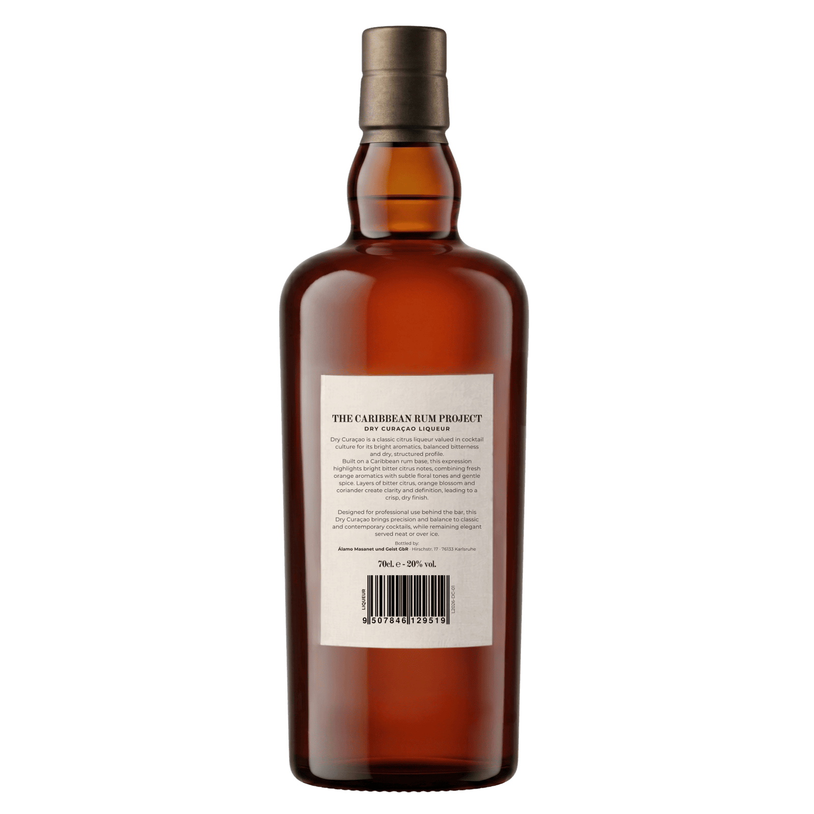 Dry Curaçao Caribbean Rum Project Flasche Rückseite