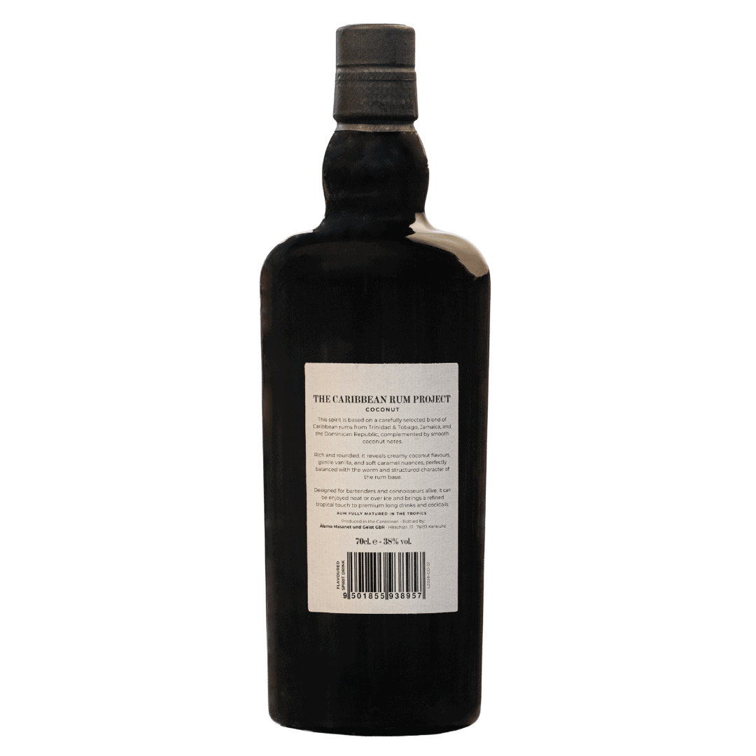 Coconut Rum Caribbean Rum Project Flasche Rückseite
