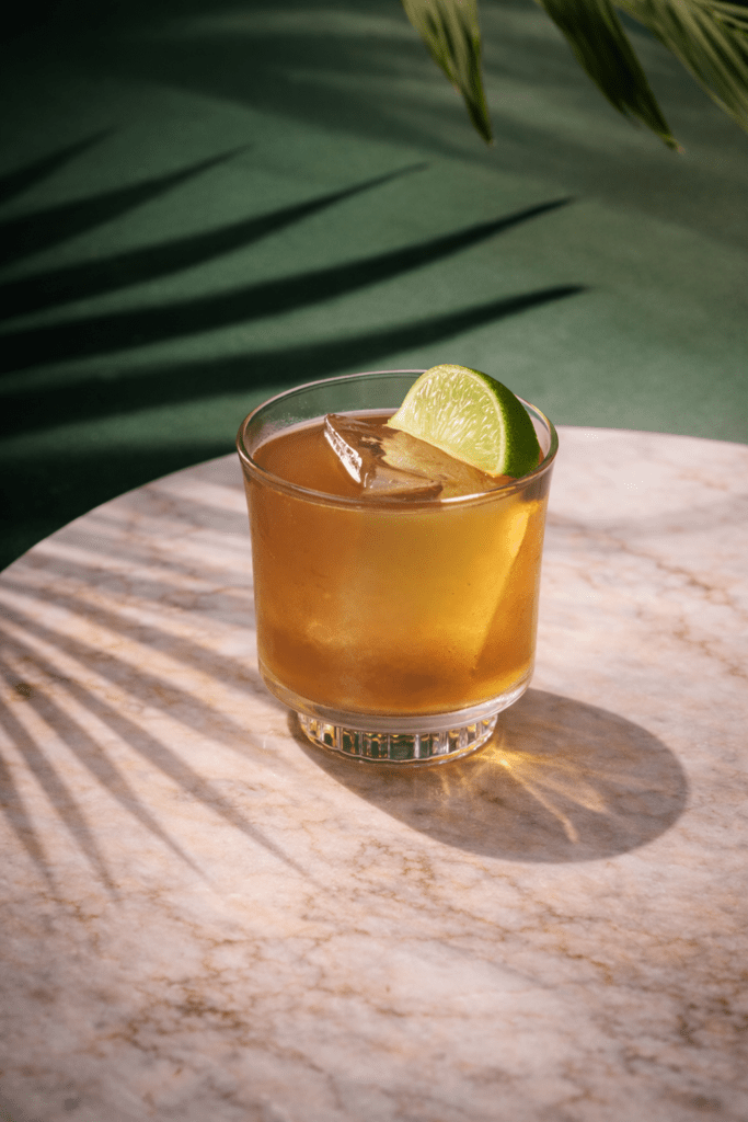 Corn n Oil Cocktail mit Caribbean Rum Project Rum und Falernum
