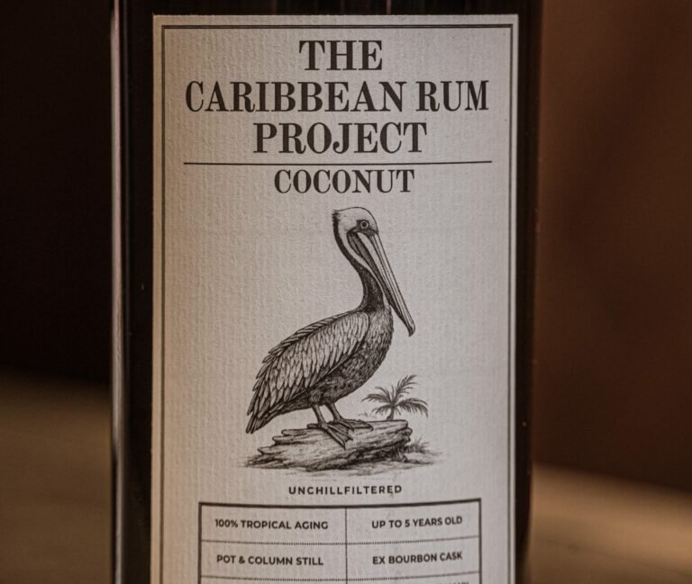 Caribbean Rum Project Coconut Rum – Flaschenetikett Detail