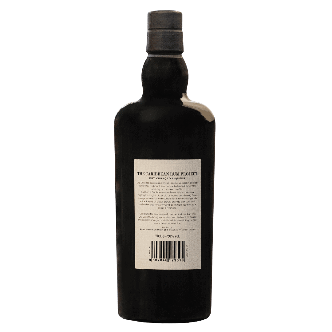 Dry Curaçao Caribbean Rum Project Flasche Rückseite