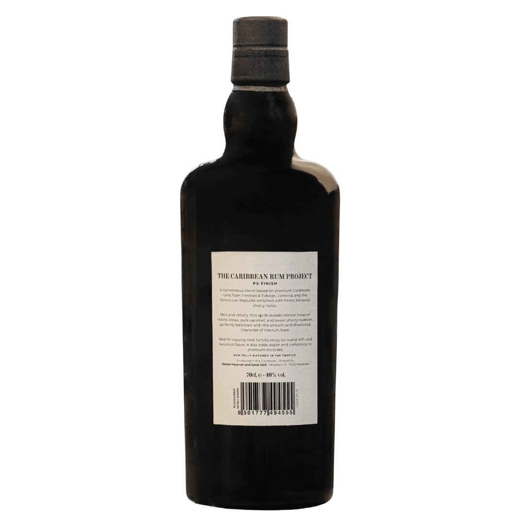 PX Finish Rum Caribbean Rum Project Flasche Rückseite