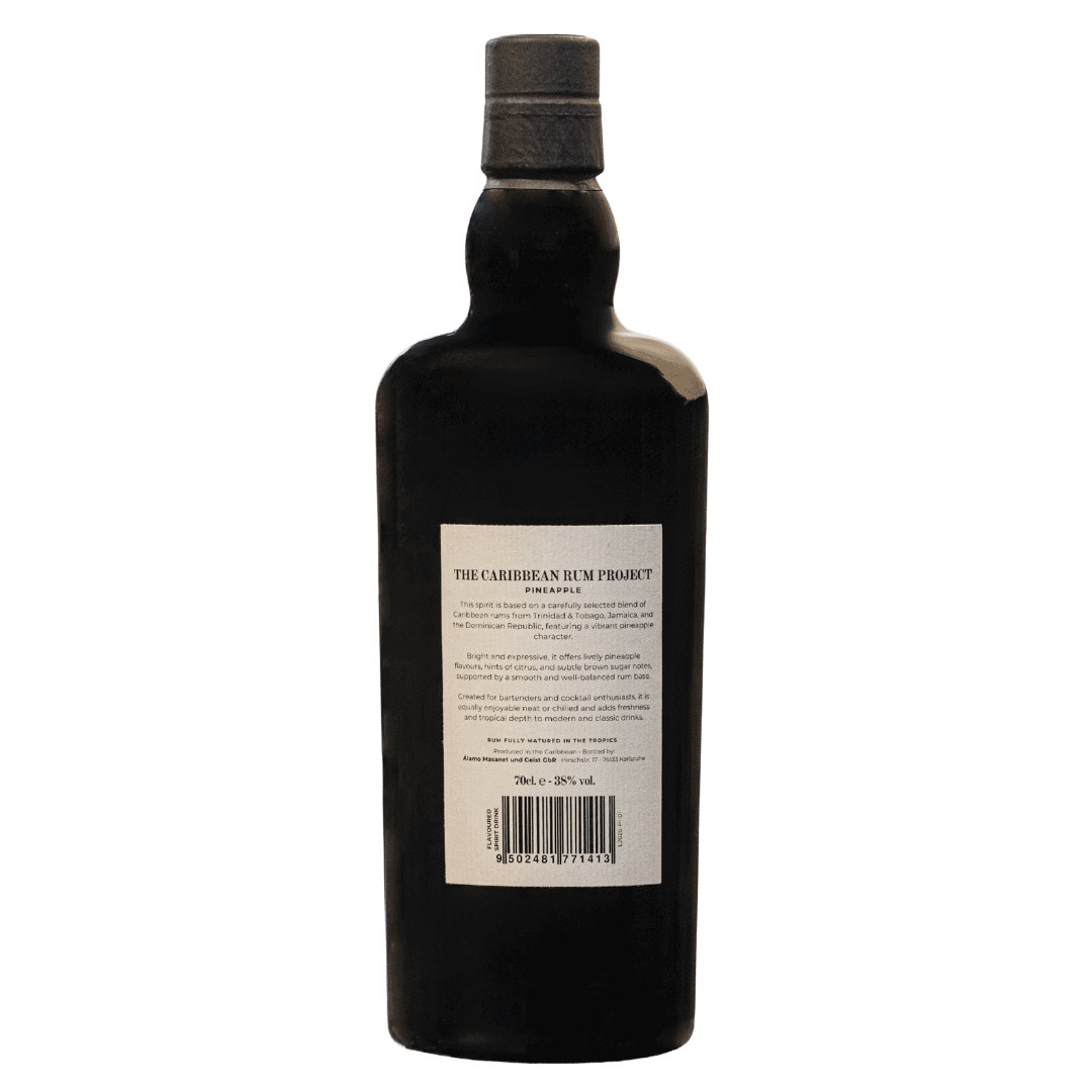 Pineapple Rum Caribbean Rum Project Flasche Rückseite